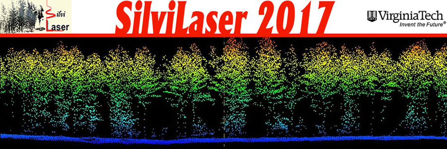Silvilaser logo - Silvilaser2017 - Virginia Tech Logo - Invent the Future - photo: point cloud photo